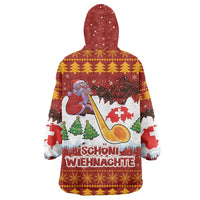 Swiss Santa Plays The Alphorn Christmas Wearable Blanket Hoodie The Matterhorn with Christmas Elements - Wonder Print Shop
