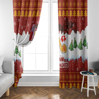 Swiss Santa Plays The Alphorn Christmas Window Curtain The Matterhorn with Christmas Elements - Wonder Print Shop