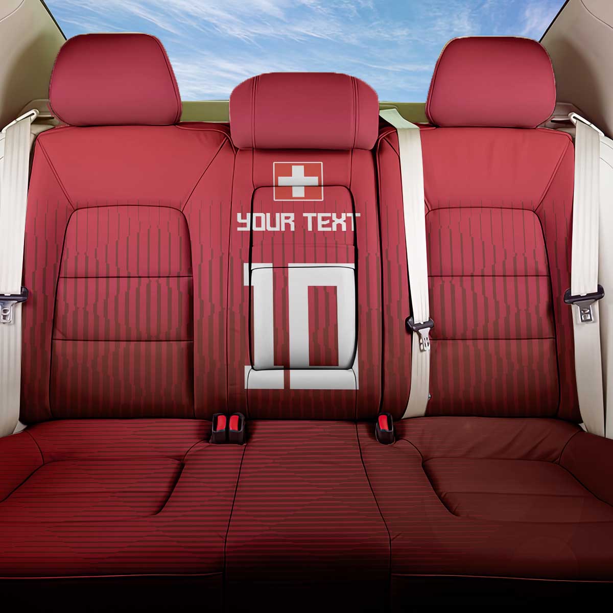 Custom Swiss Football Jersey for The Champions Back Car Seat Cover LT03