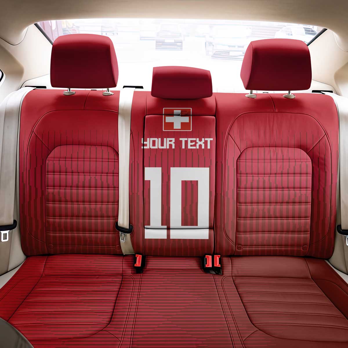 Custom Swiss Football Jersey for The Champions Back Car Seat Cover LT03