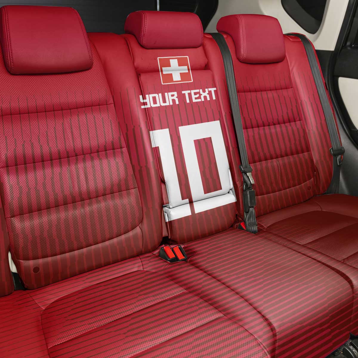 Custom Swiss Football Jersey for The Champions Back Car Seat Cover LT03