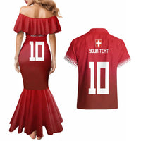 Custom Swiss Football Jersey for The Champions Couples Matching Mermaid Dress and Hawaiian Shirt LT03