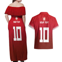 Custom Swiss Football Jersey for The Champions Couples Matching Off Shoulder Maxi Dress and Hawaiian Shirt LT03