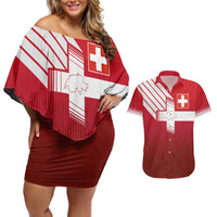 Custom Swiss Football Jersey for The Champions Couples Matching Off Shoulder Short Dress and Hawaiian Shirt LT03