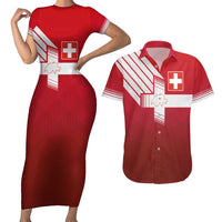 Custom Swiss Football Jersey for The Champions Couples Matching Short Sleeve Bodycon Dress and Hawaiian Shirt LT03
