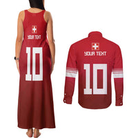 Custom Swiss Football Jersey for The Champions Couples Matching Tank Maxi Dress and Long Sleeve Button Shirt LT03