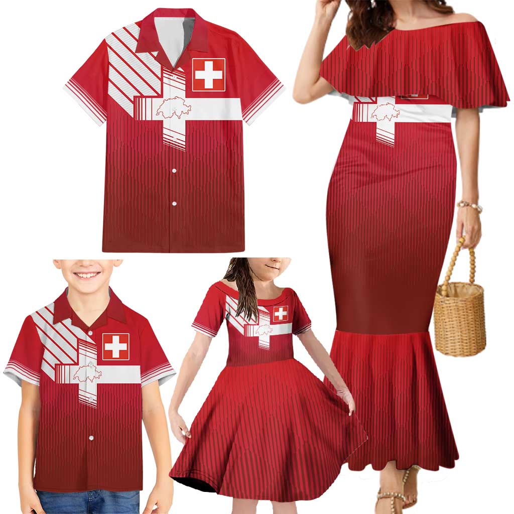 Custom Swiss Football Jersey for The Champions Family Matching Mermaid Dress and Hawaiian Shirt LT03