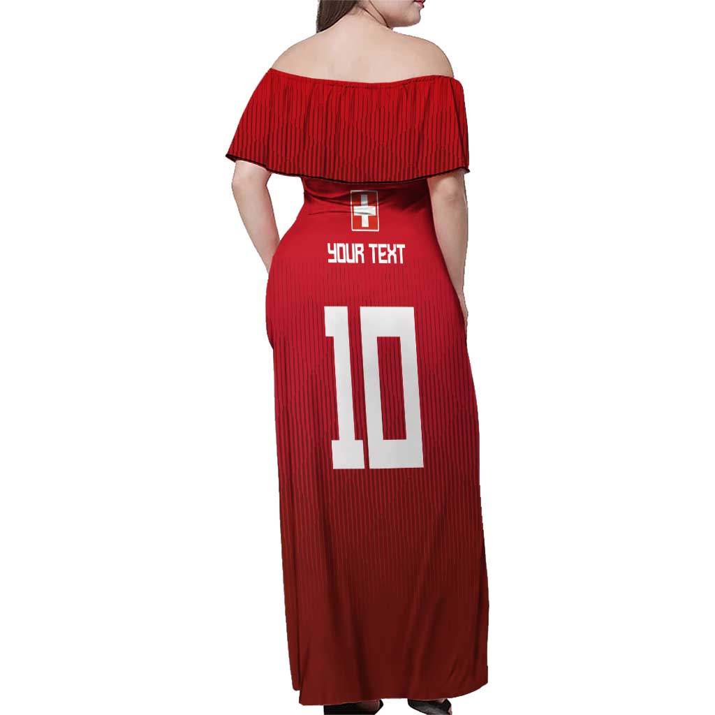 Custom Swiss Football Jersey for The Champions Family Matching Off Shoulder Maxi Dress and Hawaiian Shirt LT03