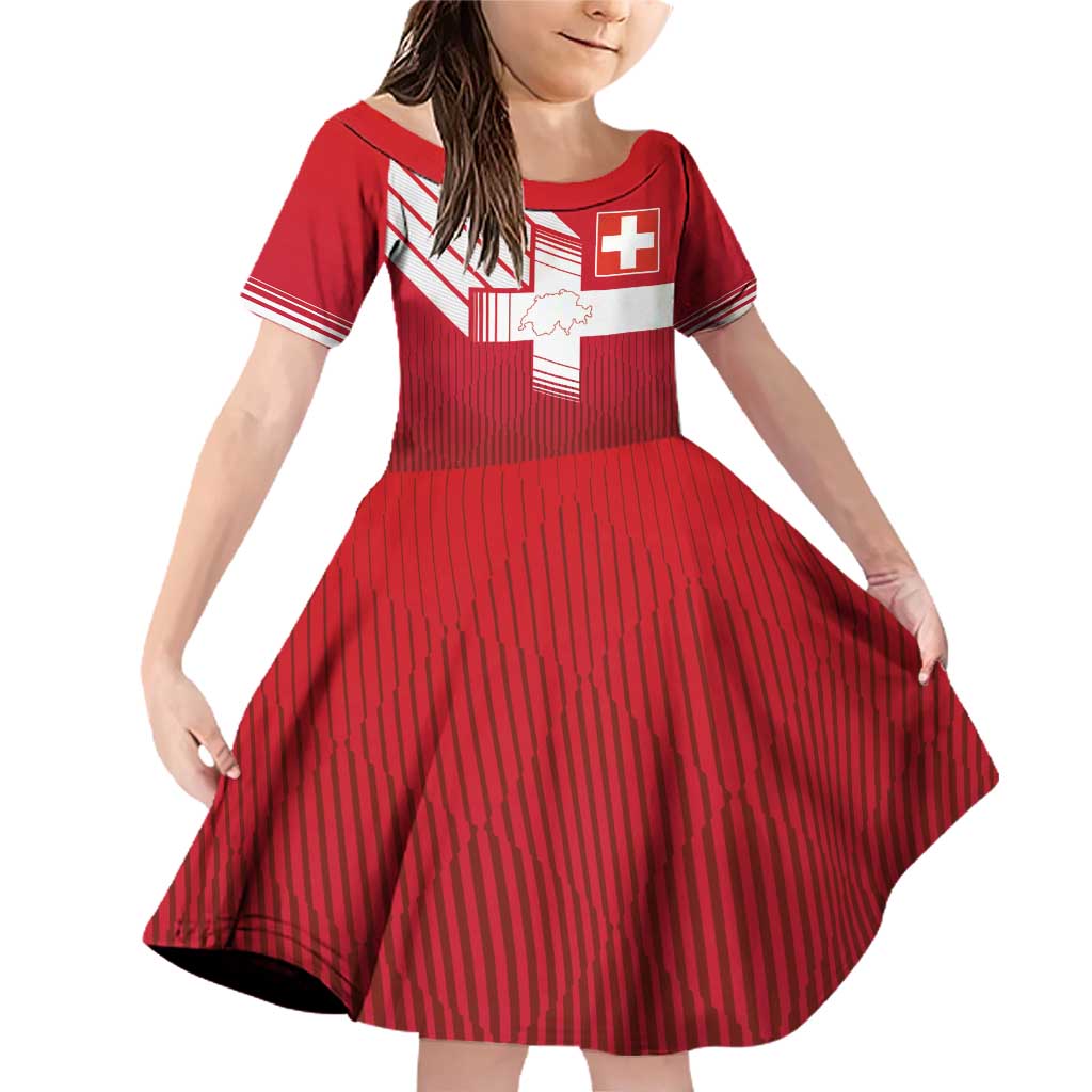 Custom Swiss Football Jersey for The Champions Family Matching Off Shoulder Short Dress and Hawaiian Shirt LT03