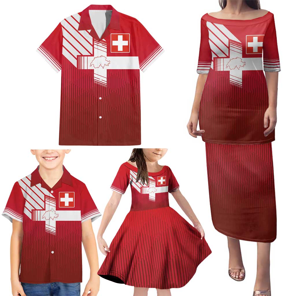 Custom Swiss Football Jersey for The Champions Family Matching Puletasi and Hawaiian Shirt LT03