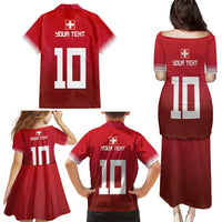 Custom Swiss Football Jersey for The Champions Family Matching Puletasi and Hawaiian Shirt LT03
