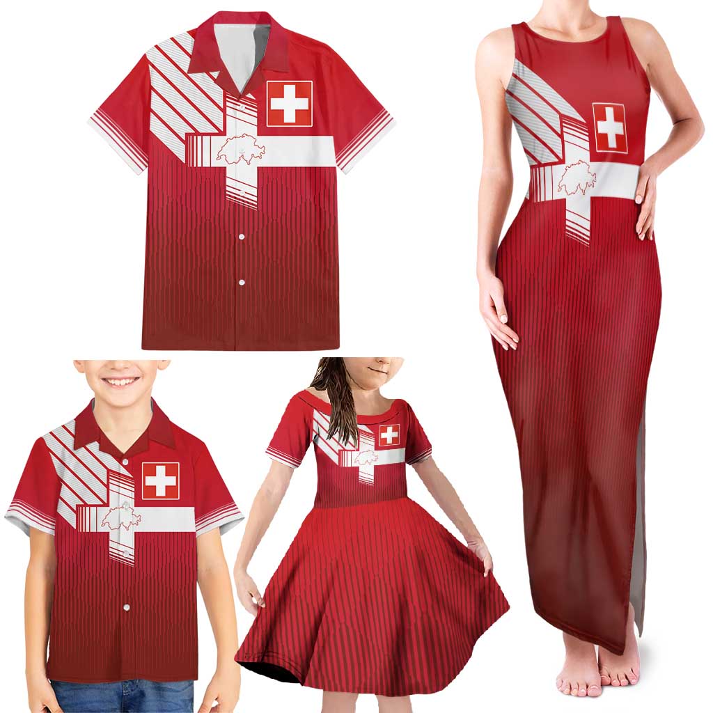 Custom Swiss Football Jersey for The Champions Family Matching Tank Maxi Dress and Hawaiian Shirt LT03
