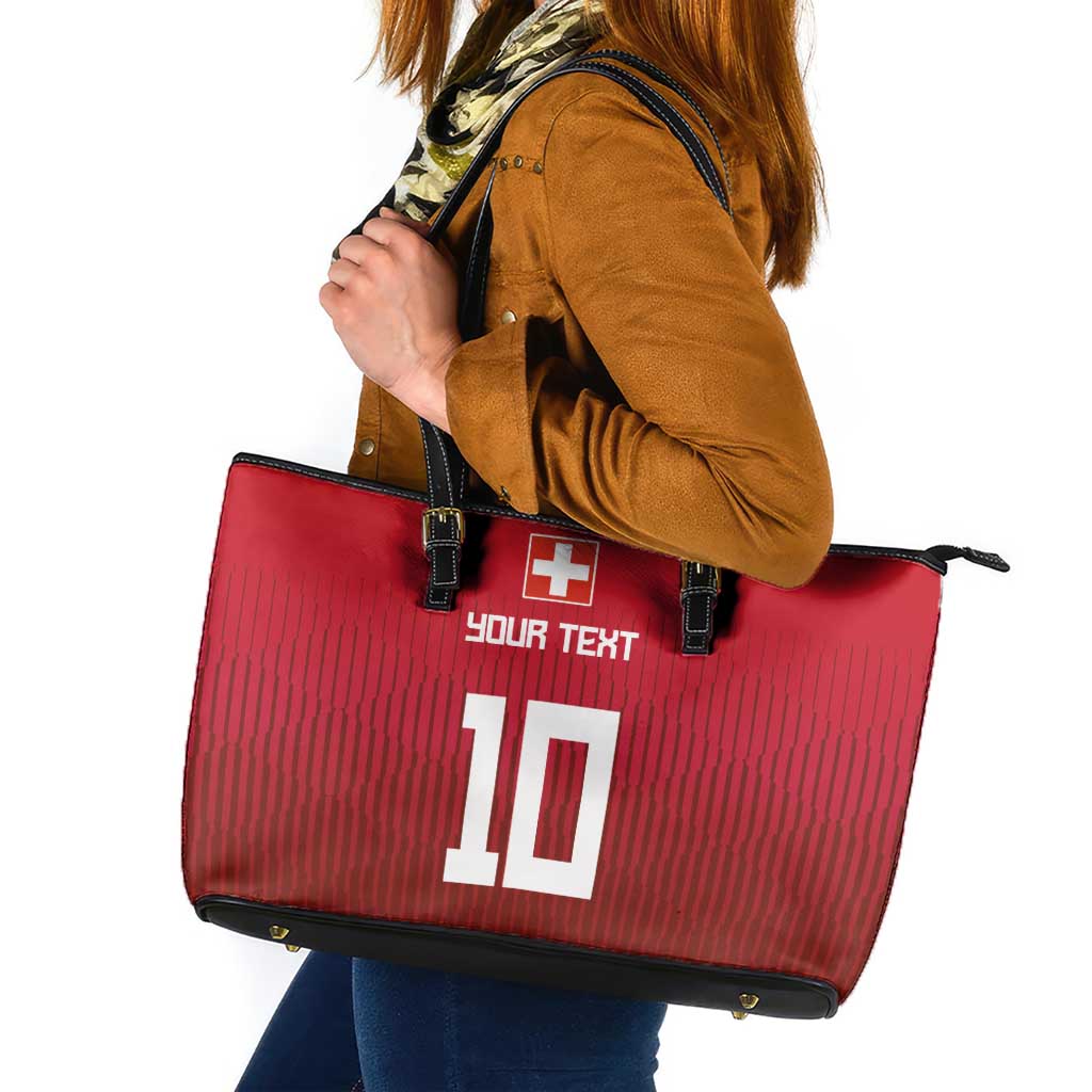 Custom Swiss Football Jersey for The Champions Leather Tote Bag LT03
