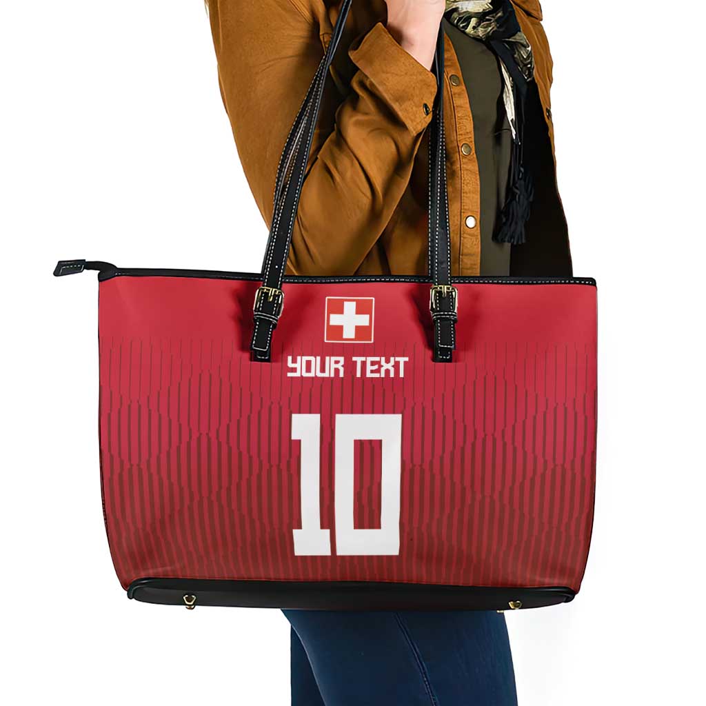 Custom Swiss Football Jersey for The Champions Leather Tote Bag LT03