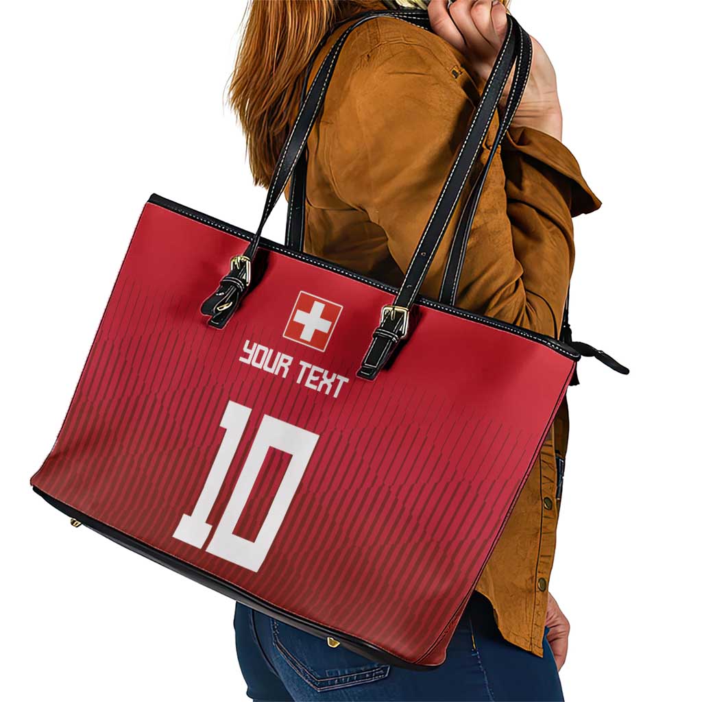 Custom Swiss Football Jersey for The Champions Leather Tote Bag LT03
