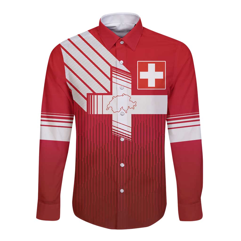 Custom Swiss Football Jersey for The Champions Long Sleeve Button Shirt LT03