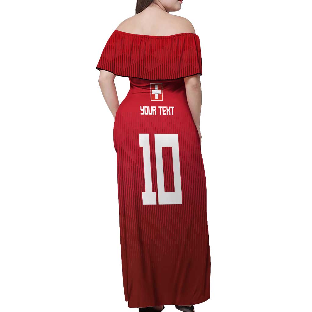 Custom Swiss Football Jersey for The Champions Off Shoulder Maxi Dress LT03