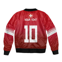 Custom Swiss Football Jersey for The Champions Sleeve Zip Bomber Jacket LT03