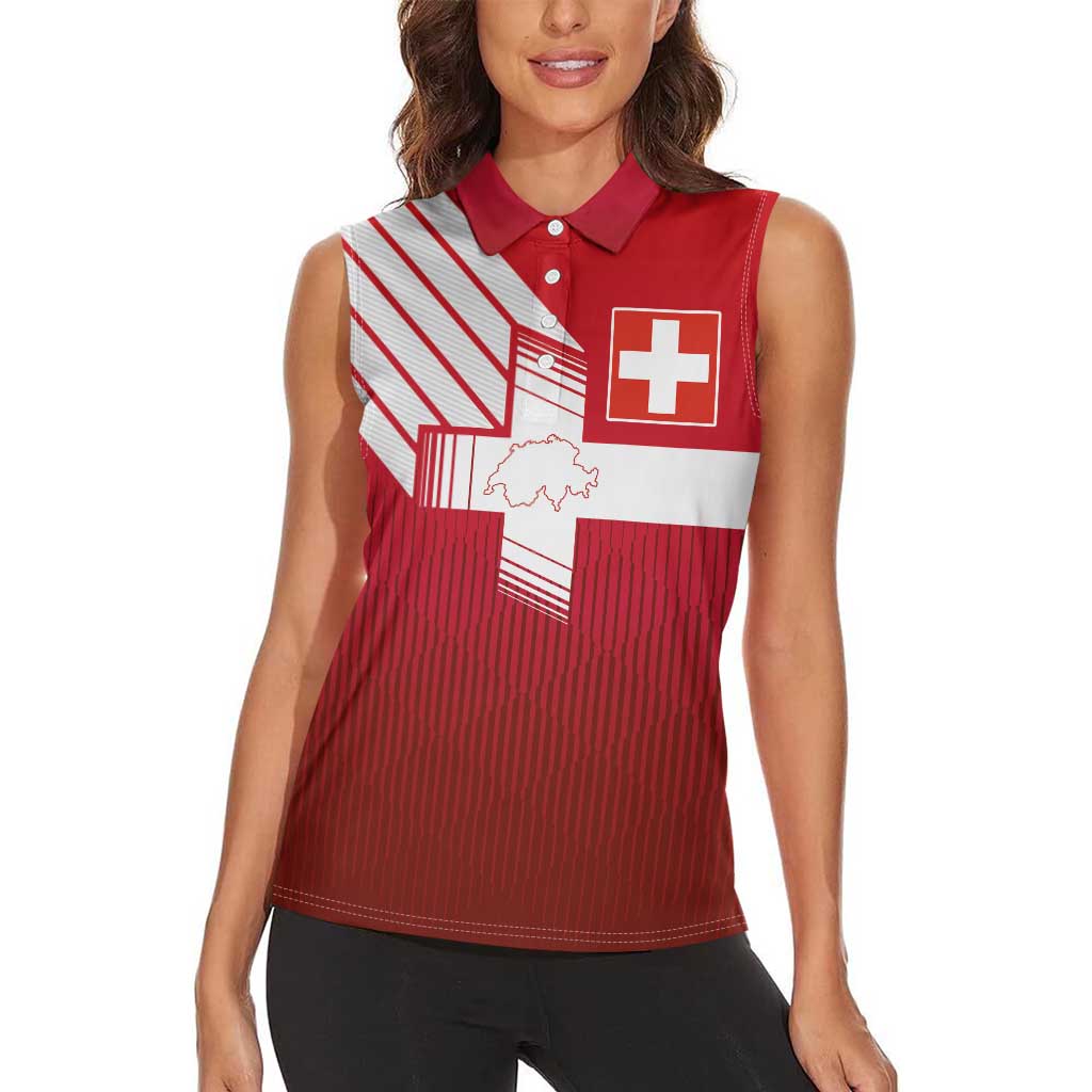 Custom Swiss Football Jersey for The Champions Women Sleeveless Polo Shirt LT03