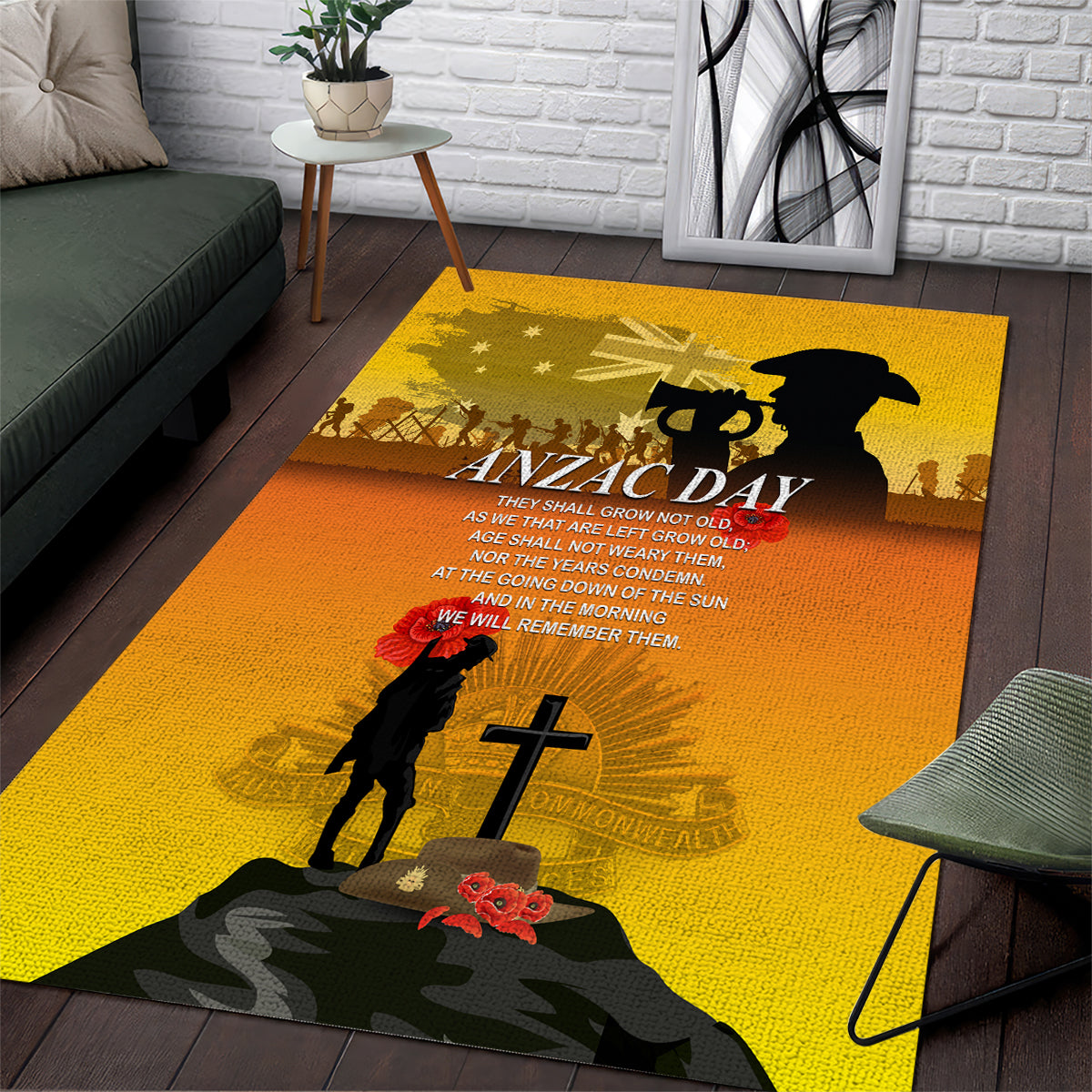 Australia ANZAC Day Area Rug Gallipoli Lest We Forget - Wonder Print Shop