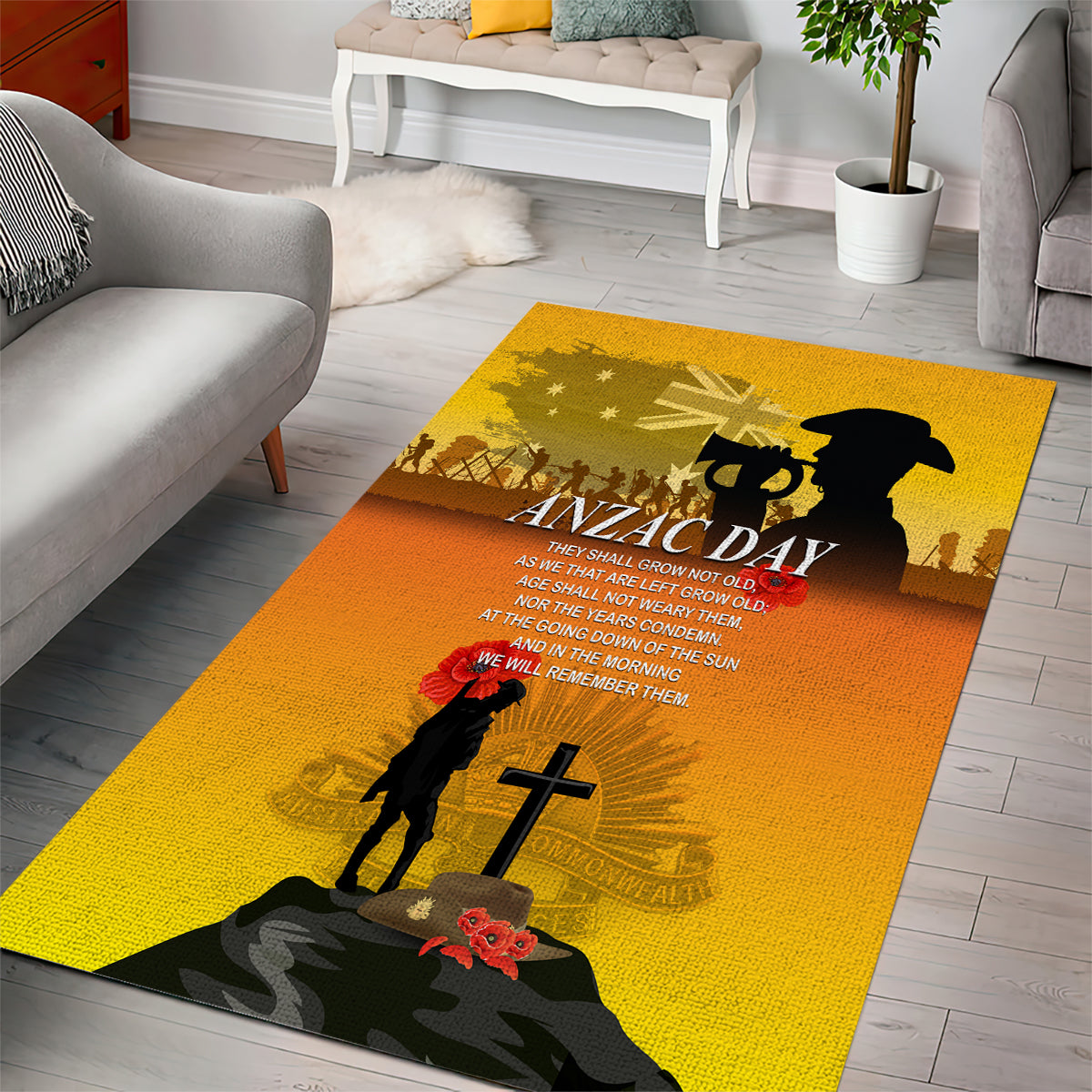 Australia ANZAC Day Area Rug Gallipoli Lest We Forget - Wonder Print Shop