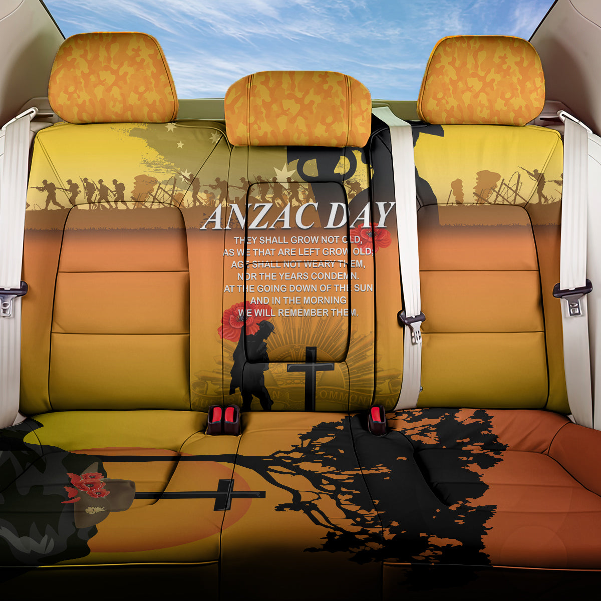 Australia ANZAC Day Back Car Seat Cover Gallipoli Lest We Forget - Wonder Print Shop
