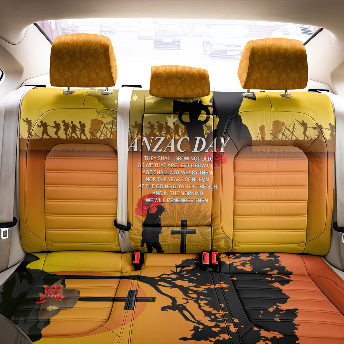 Australia ANZAC Day Back Car Seat Cover Gallipoli Lest We Forget - Wonder Print Shop