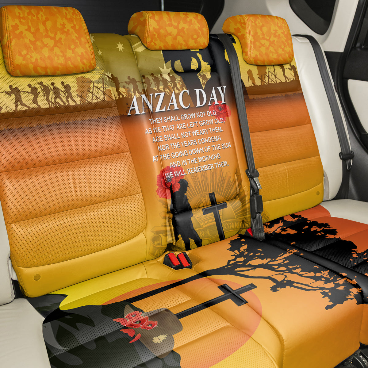 Australia ANZAC Day Back Car Seat Cover Gallipoli Lest We Forget - Wonder Print Shop