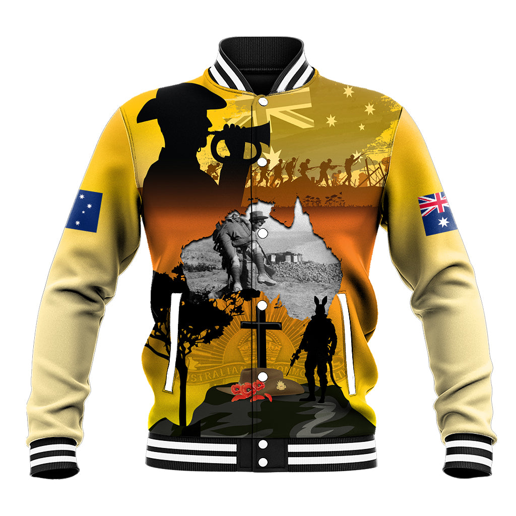 Australia ANZAC Day Baseball Jacket Gallipoli Lest We Forget - Wonder Print Shop