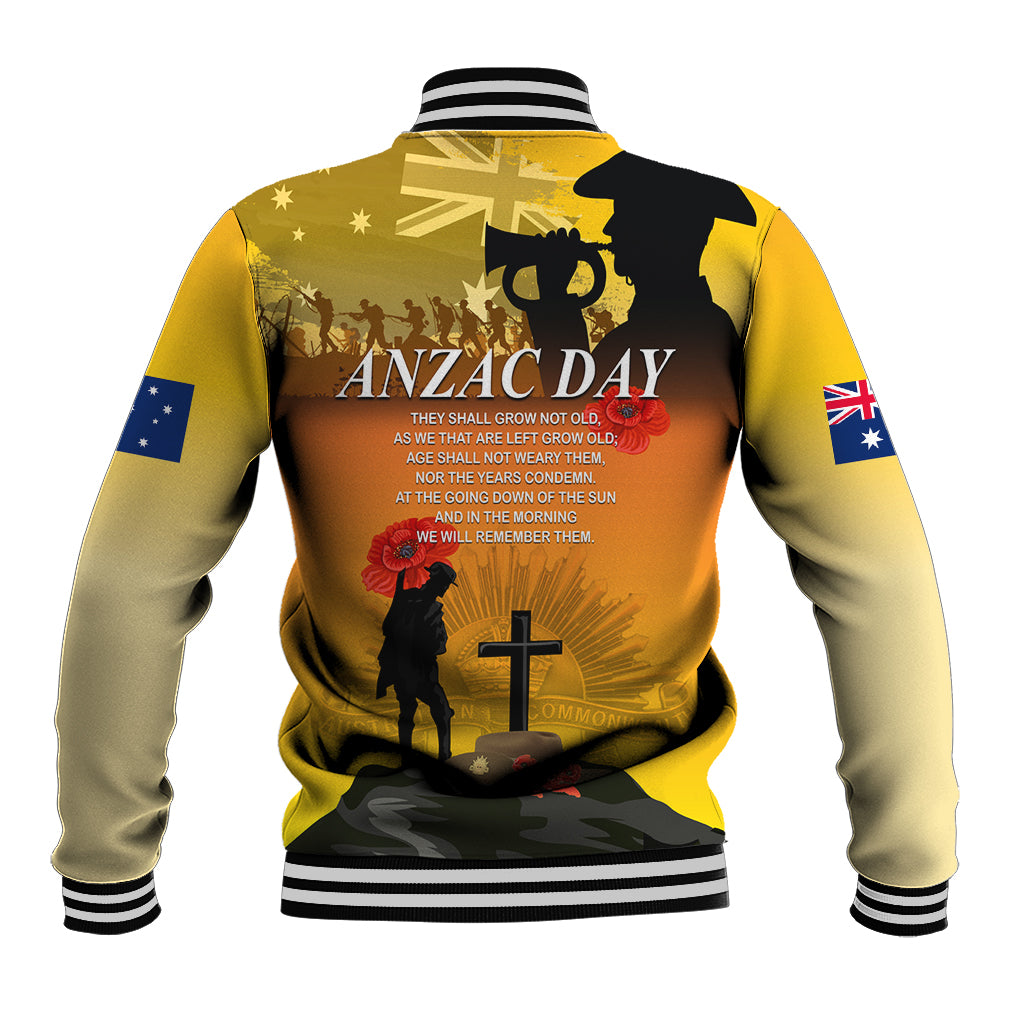 Australia ANZAC Day Baseball Jacket Gallipoli Lest We Forget - Wonder Print Shop