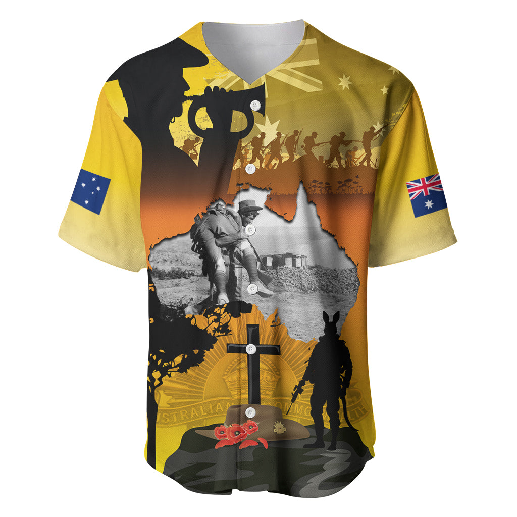 Australia ANZAC Day Baseball Jersey Gallipoli Lest We Forget - Wonder Print Shop