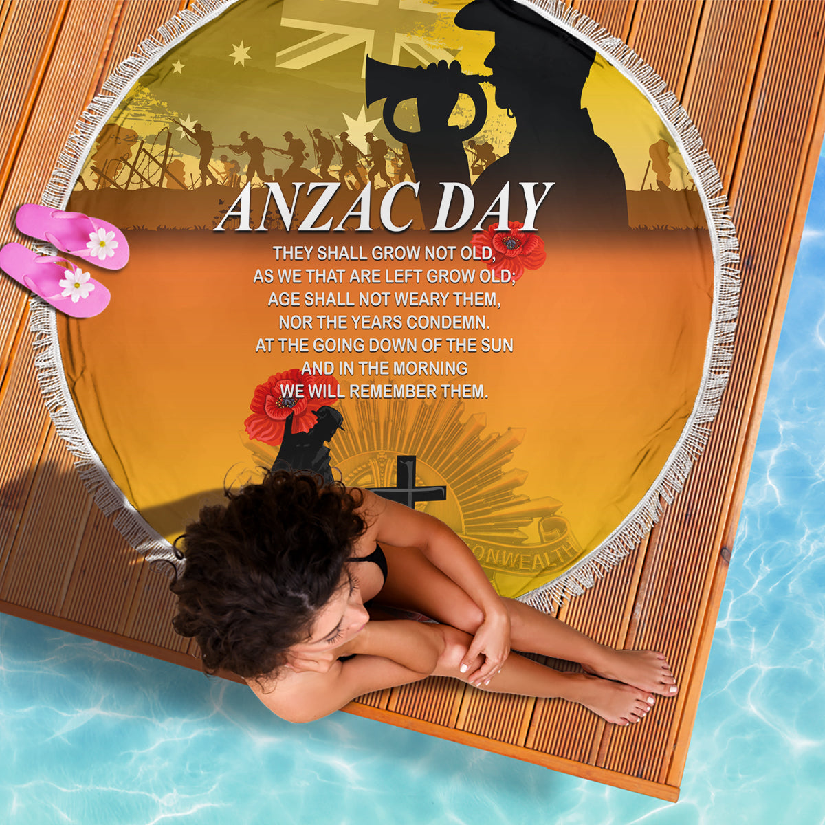 Australia ANZAC Day Beach Blanket Gallipoli Lest We Forget - Wonder Print Shop