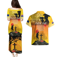 Australia ANZAC Day Couples Matching Puletasi and Hawaiian Shirt Gallipoli Lest We Forget - Wonder Print Shop