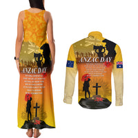 Australia ANZAC Day Couples Matching Tank Maxi Dress and Long Sleeve Button Shirt Gallipoli Lest We Forget - Wonder Print Shop