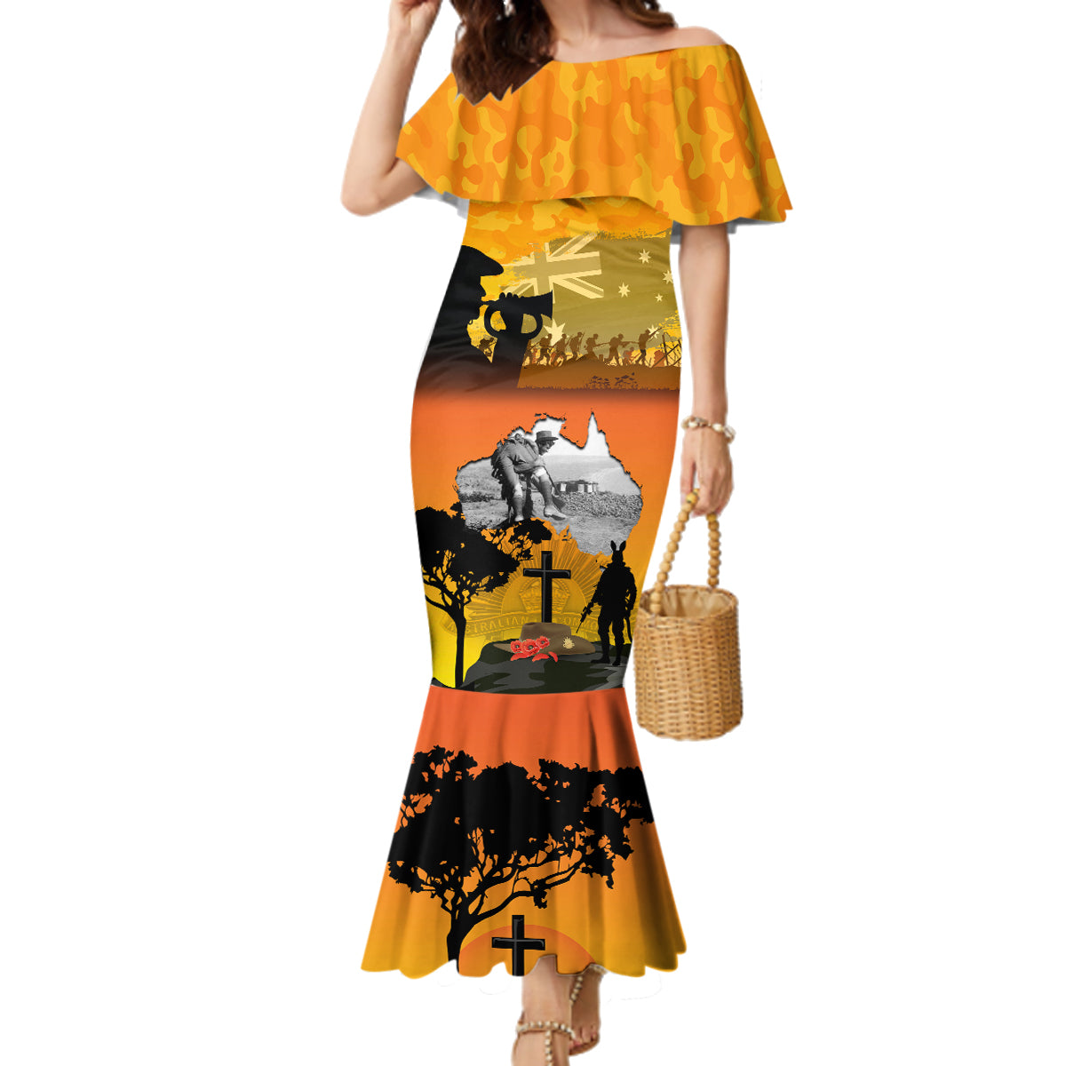 Australia ANZAC Day Family Matching Mermaid Dress and Hawaiian Shirt Gallipoli Lest We Forget - Wonder Print Shop