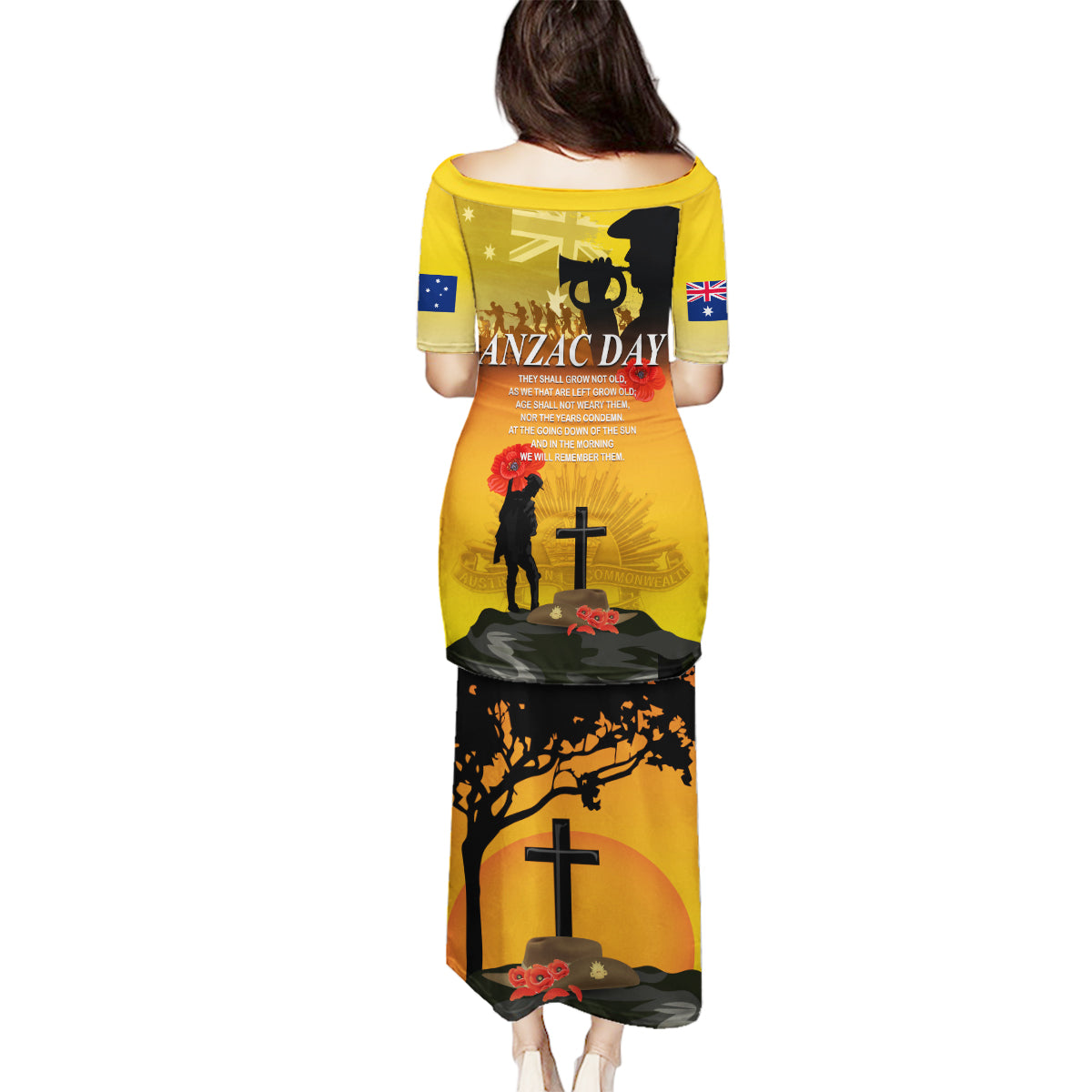 Australia ANZAC Day Family Matching Puletasi and Hawaiian Shirt Gallipoli Lest We Forget - Wonder Print Shop