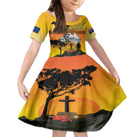 Australia ANZAC Day Family Matching Short Sleeve Bodycon Dress and Hawaiian Shirt Gallipoli Lest We Forget - Wonder Print Shop