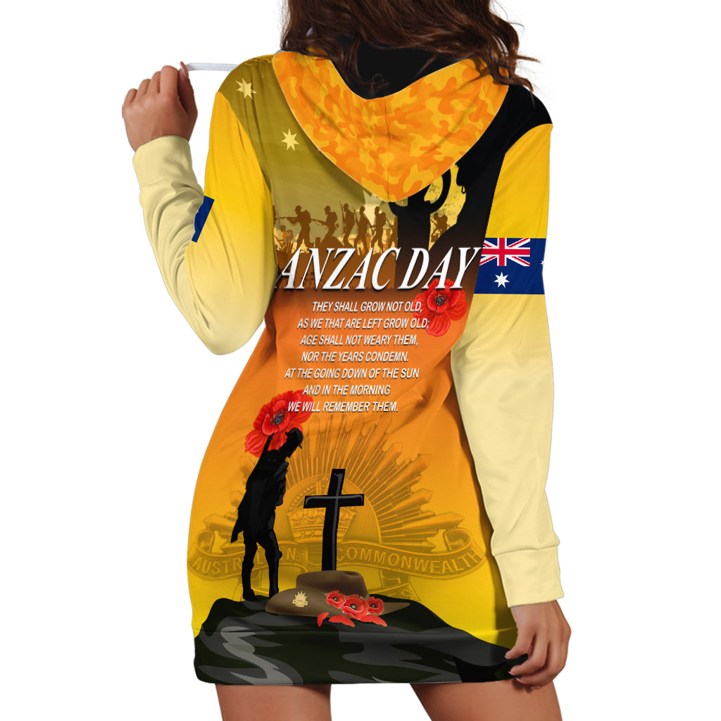 Australia ANZAC Day Hoodie Dress Gallipoli Lest We Forget - Wonder Print Shop