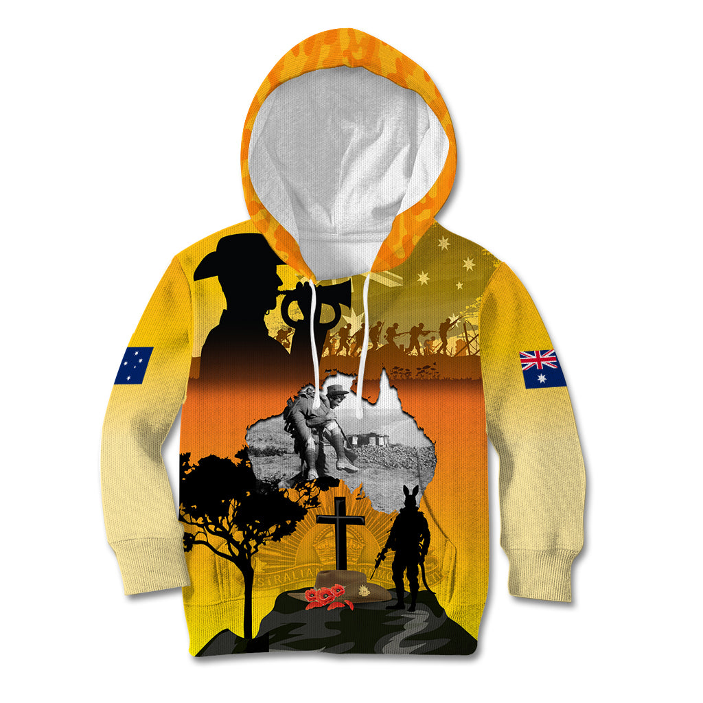 Australia ANZAC Day Kid Hoodie Gallipoli Lest We Forget - Wonder Print Shop