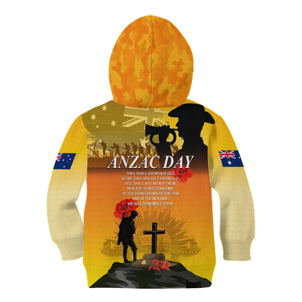 Australia ANZAC Day Kid Hoodie Gallipoli Lest We Forget - Wonder Print Shop