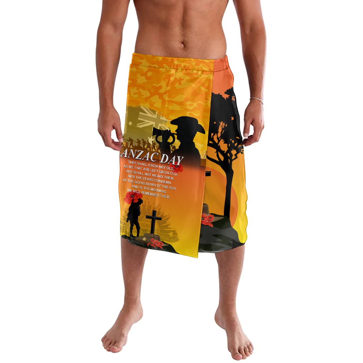 Australia ANZAC Day Lavalava Gallipoli Lest We Forget - Wonder Print Shop