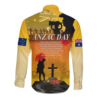 Australia ANZAC Day Long Sleeve Button Shirt Gallipoli Lest We Forget - Wonder Print Shop