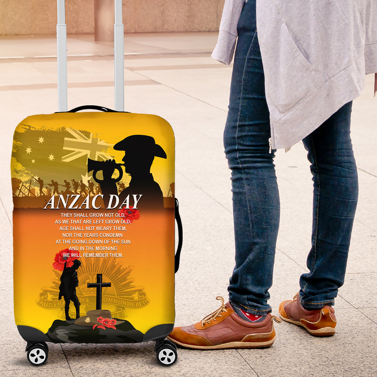 Australia ANZAC Day Luggage Cover Gallipoli Lest We Forget - Wonder Print Shop