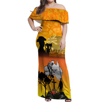 Australia ANZAC Day Off Shoulder Maxi Dress Gallipoli Lest We Forget - Wonder Print Shop