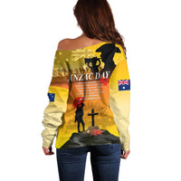Australia ANZAC Day Off Shoulder Sweater Gallipoli Lest We Forget - Wonder Print Shop