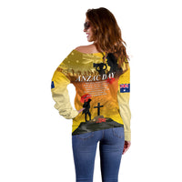 Australia ANZAC Day Off Shoulder Sweater Gallipoli Lest We Forget - Wonder Print Shop