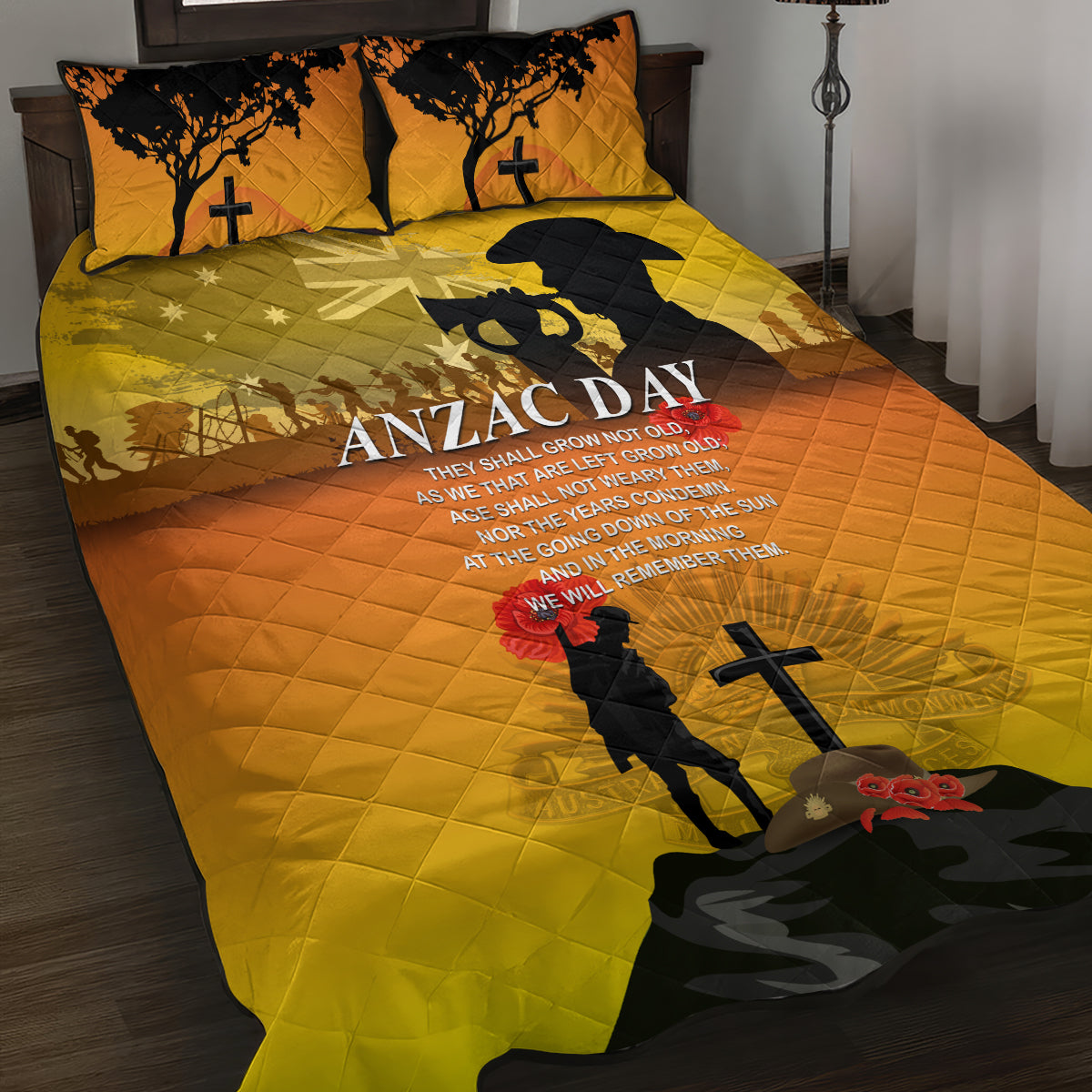 Australia ANZAC Day Quilt Bed Set Gallipoli Lest We Forget - Wonder Print Shop