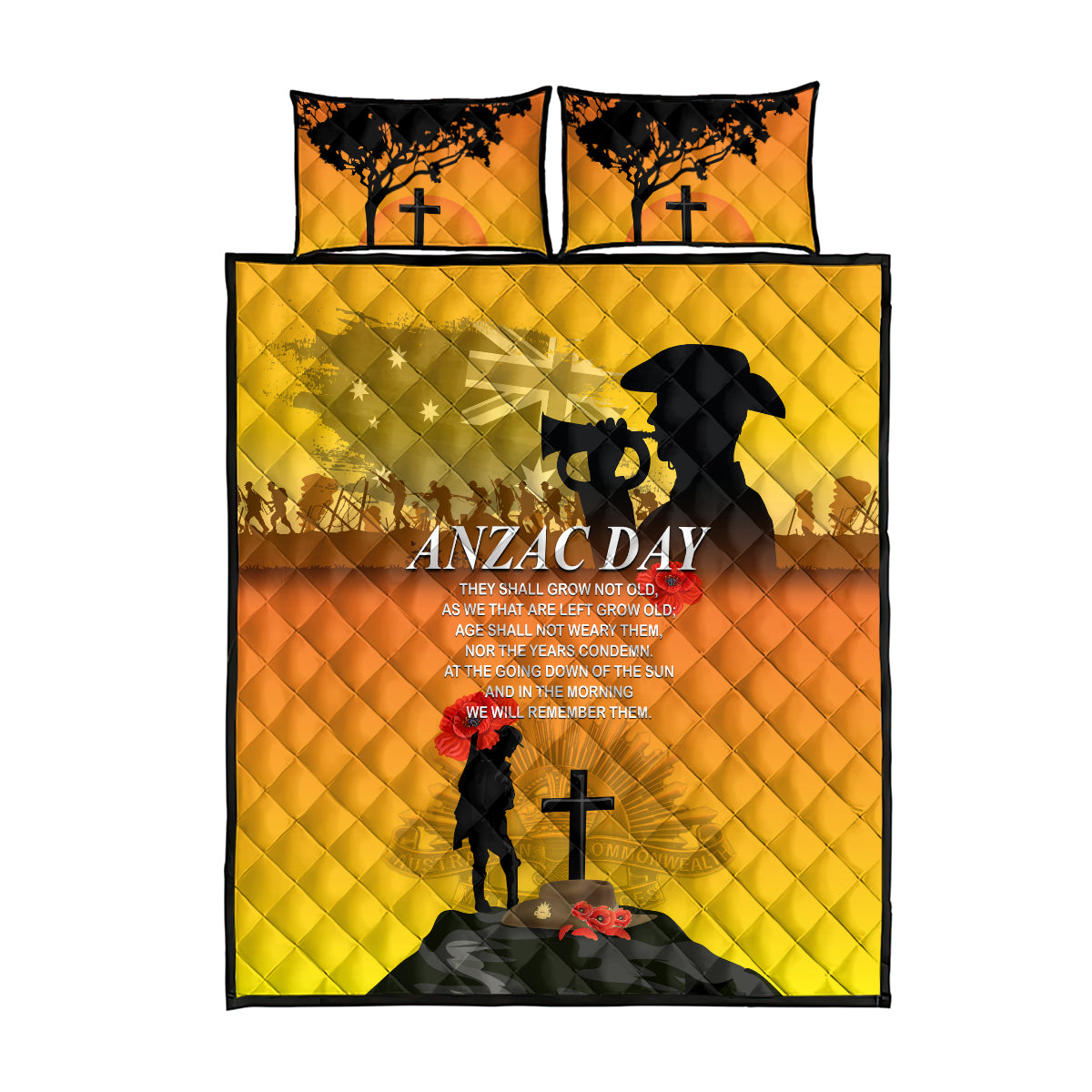 Australia ANZAC Day Quilt Bed Set Gallipoli Lest We Forget - Wonder Print Shop