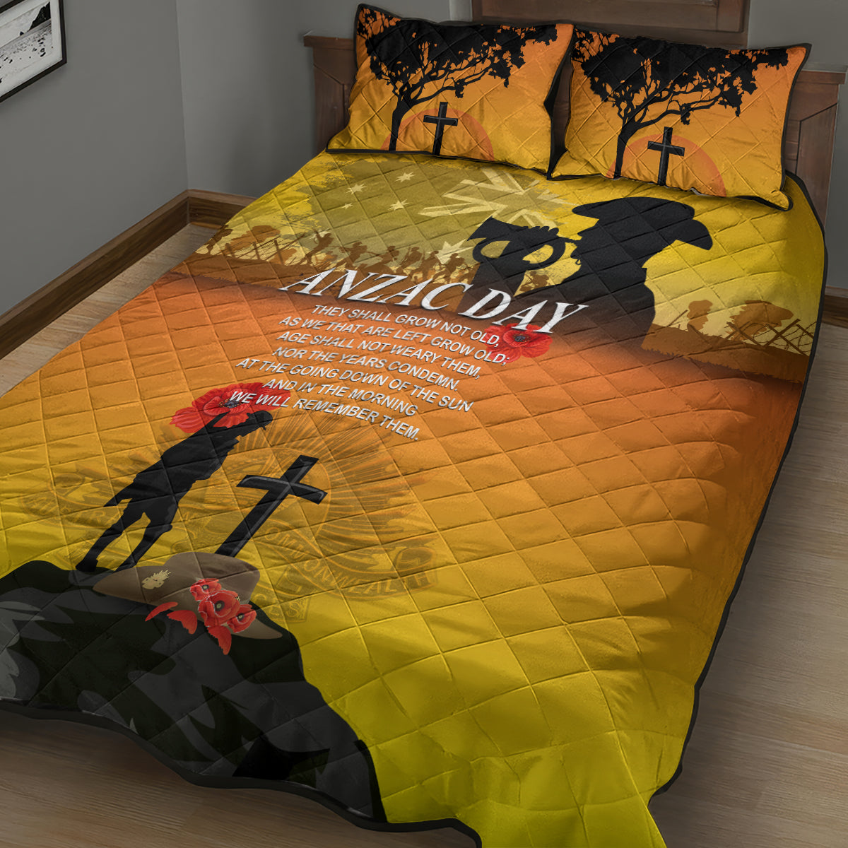 Australia ANZAC Day Quilt Bed Set Gallipoli Lest We Forget - Wonder Print Shop