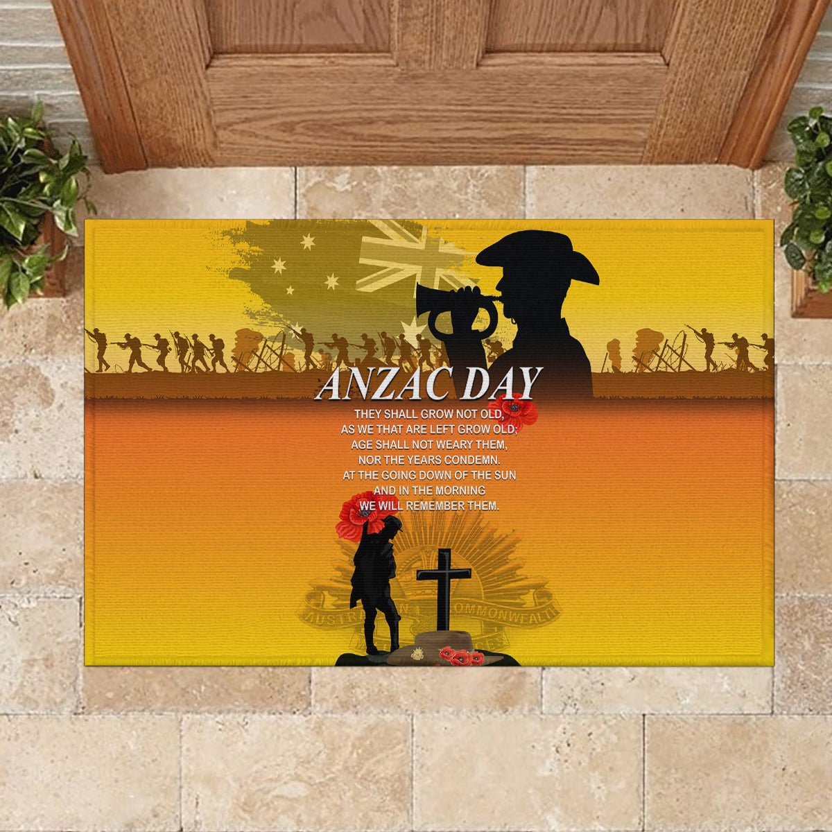 Australia ANZAC Day Rubber Doormat Gallipoli Lest We Forget - Wonder Print Shop